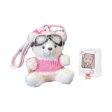 Розовая одежда с белым медведем, пилот + случайная сумка для покупок + поздравительная открытка