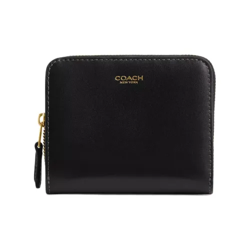 COACH Кошелек Billfold Утонченная Телячья Кожа Мини Женский Черный