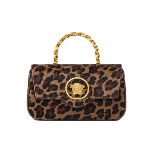 VERSACE La Medusa Корова Шерсть Плечо Сумка Сумка Мини Женская Леопардовый Принт