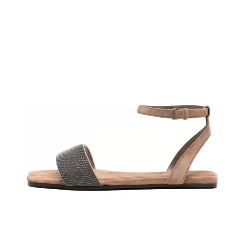 Brunello Cucinelli One Ремень Сандалии Коричнево-черный Женские
