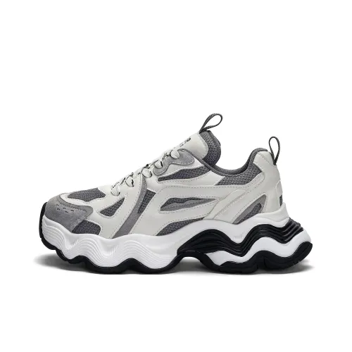 JEEP SPIRIT Износостойкий Дышащий Увеличивающий Высоту Низкий Топ Повседневная Обувь Мужская Белый Серый