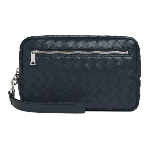 Bottega Veneta Intrecciato Коровья кожа Клатч Мужской Темная тень Серый