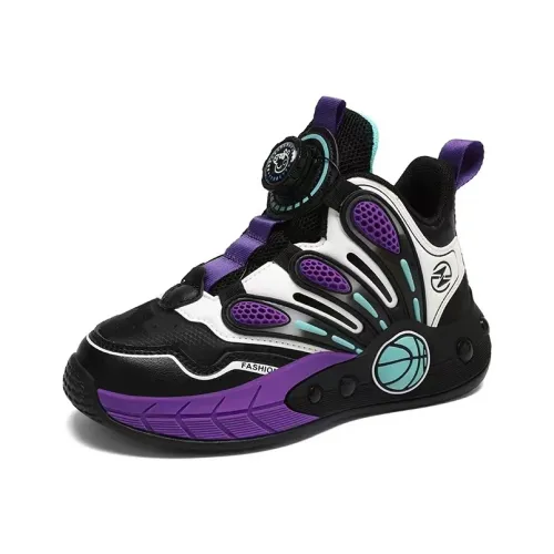 Peppa Pig Slip-resistant Anti-KICK Амортизация Устойчивость к износу Детские Баскетбольные Кроссовки Черный Фиолетовый Подростки