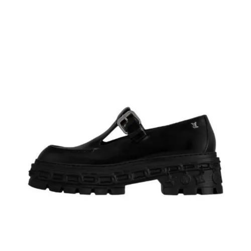 LOUIS VUITTON Лоферы с ремешком женские черные