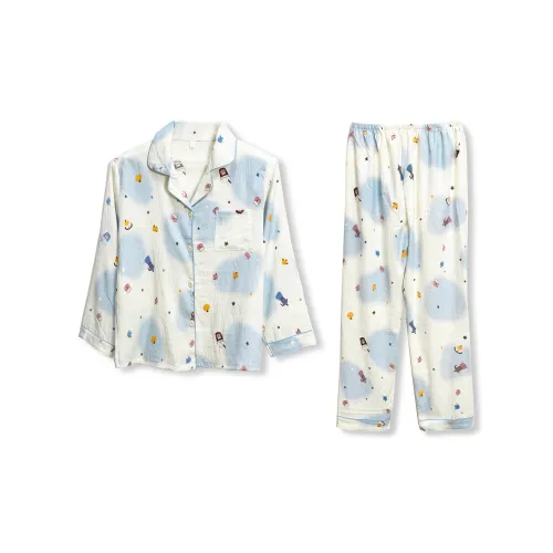 WANANNI Пижамный комплект женский небесно-голубой
