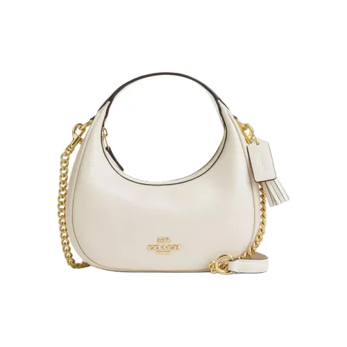 COACH CARMEN Лакированная кожа Одно плечо Ручная сумка Сумка через плечо Маленькая Женская Жемчужно-белая