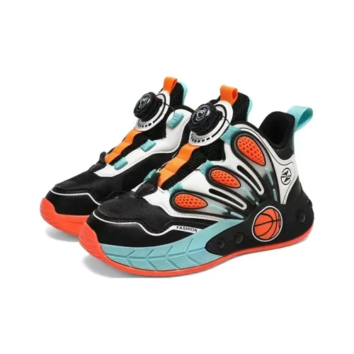 Peppa Pig Slip-resistant Anti-KICK Амортизация Устойчивость к износу Детские Баскетбольные Кроссовки Черный Оранжевый Подростки