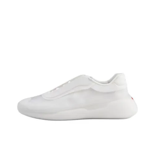 PRADA RE Нейлон Низкий Топ Повседневная Обувь 4CM Мужская Белая