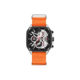 MS2217 Серебристо-черный, Апельсиновый нейлоновый ремешок