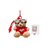 Красный, сердце, бурый медведь, пилот + случайная сумка для покупок + поздравительная открытка