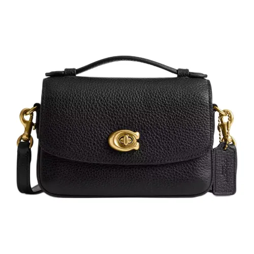 COACH Cassie Утонченная кожа с галечным эффектом сумка через плечо сумка среднего размера женская черная