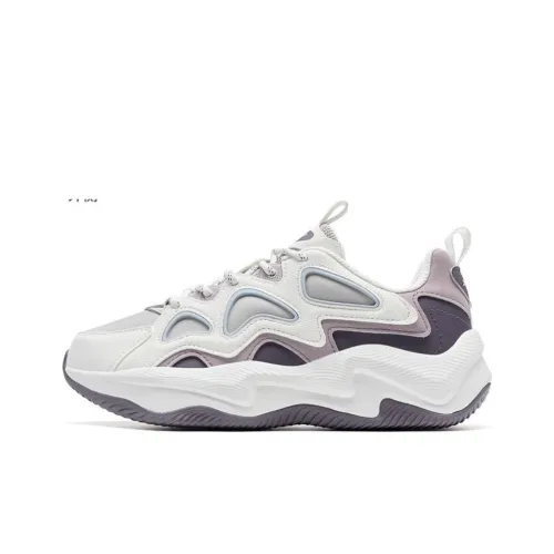 XTEP Lightning 5,0 Slip-resistant Abrasion-resistant Low Top Casual Women's White Purple Gray XTEP Lightning 5,0 Противоскользящий Устойчивый к истиранию Низкий Топ Повседневный Женский Белый Фиолетовый Серый