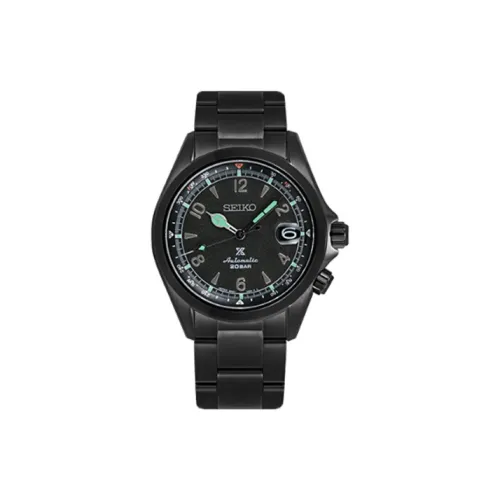 SEIKO Prospe Автоматический Механический Механизм Нержавеющая Сталь Ремешок Часы Мужские Черный Циферблат