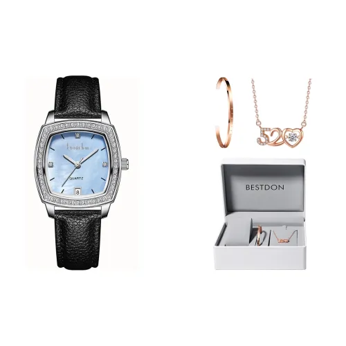 Bestdon Platinum Elegance Collection Кварцевый механизм натуральная кожа ремешок женские часы синий циферблат