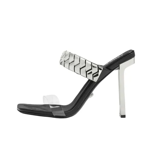 VERSACE Слипоны 10,5 см Женские Серебряные