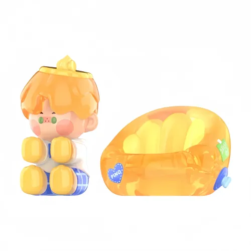 POP MART Коллаборация PINO JELLY Апельсин Желе Праздник Прозрачный Слепой Бокс с Карточкой