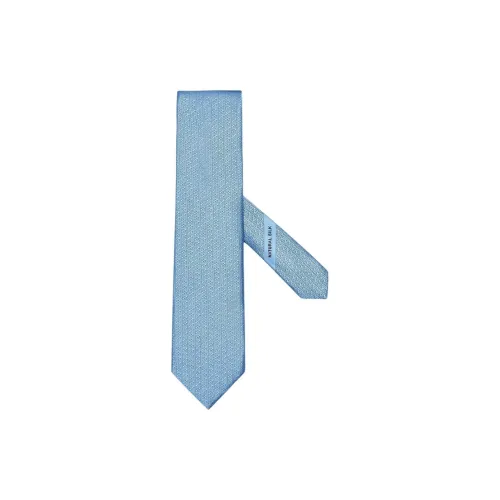 Zegna Шелковые галстуки из тутового шелка мужские светло-синие