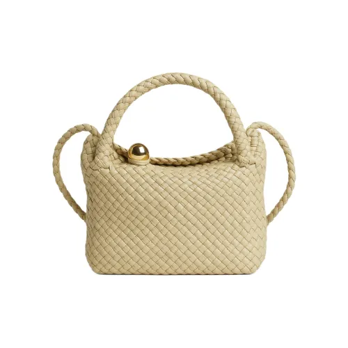 Bottega Veneta Intrecciato Телячья кожа Сумка Сумка через плечо Сумка через плечо Мини Женская Светло-кремовый Конфетный