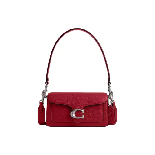 COACH Tabby Полированная Галька Кожа Портативная Сумка через плечо Сумка на плечо Маленькая Женская Рубин