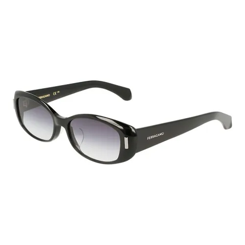 FERRAGAMO Пластиковая оправа OVAL SUNGLASSES Унисекс Черный