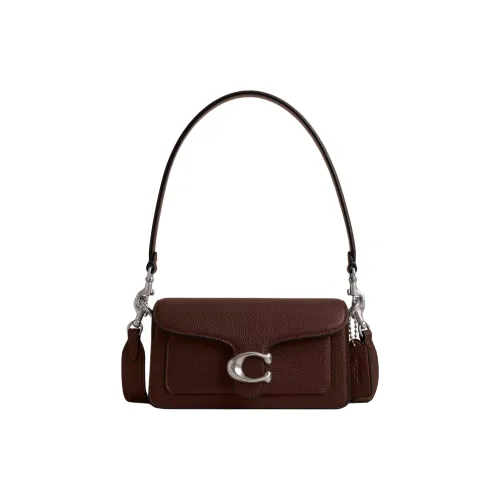 COACH Tabby Полированная Галька Кожа Портативная Сумка через плечо Сумка на плечо Маленькая Женская Кленовый