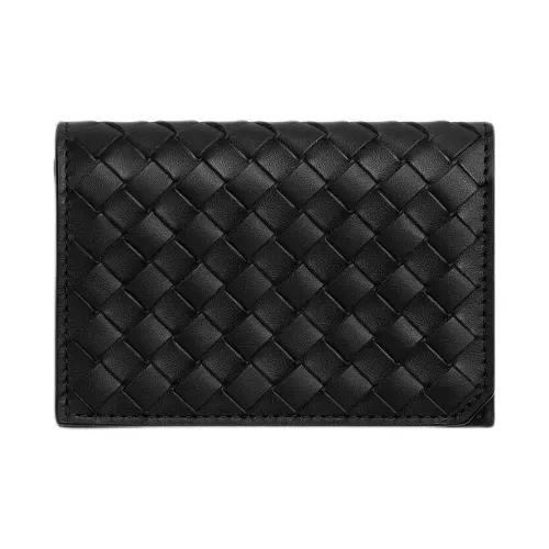 Bottega Veneta Intrecciato Коровья кожа Держатель для карт Мужской Черный