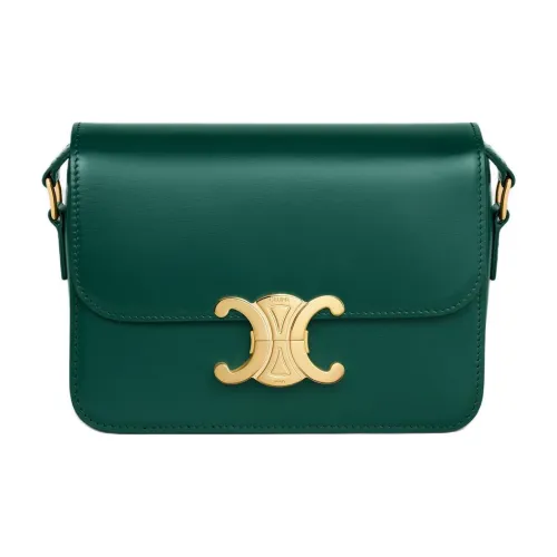 CELINE Triomphe Телячья кожа Сумка через плечо Сумка на плечо Женская Гонка Зеленый