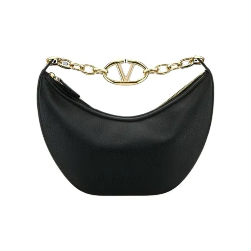Valentino Vlogo Moon Кожа Сумка через плечо Сумка Маленькая Женская Черная