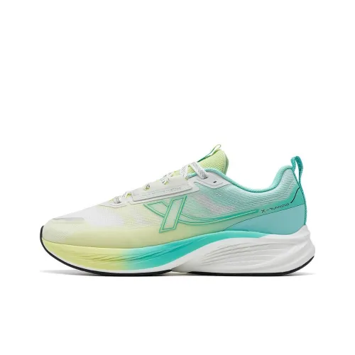 XTEP Slip-resistant Abrasion-resistant Low Top Casual Running Shoes Men's Yellow Green XTEP Противоскользящие Износостойкие Низкие Топ Повседневные Беговые Кроссовки Мужские Желтый Зеленый