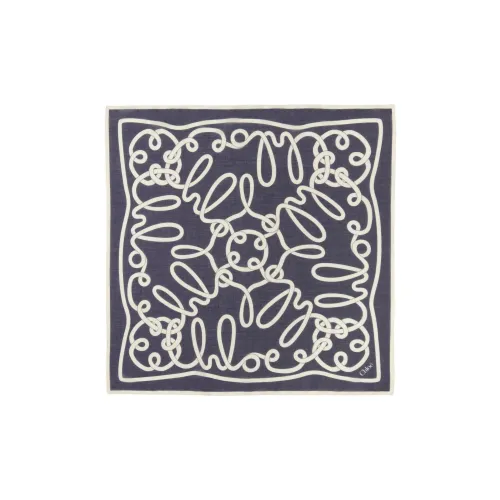 Chloe Хлопок Шелковые шарфы Женские Синий