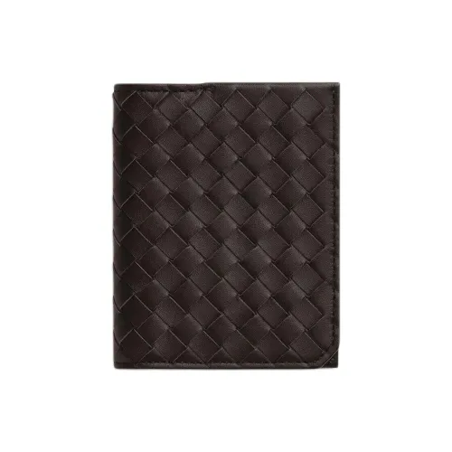 Bottega Veneta Intrecciato Телячья кожа Держатель для карт Стандартный Мужской Шоколадный Коричневый