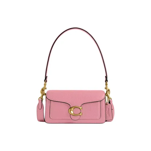 COACH Tabby Полированная кожа с галькой портативная сумка через плечо маленькая женская сумка розовая