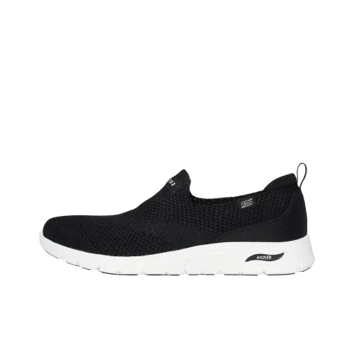 Skechers ARCH FIT REFINE Износостойкий Дышащий Поддерживающий Низкий Верх Повседневная Обувь Женская Черная
