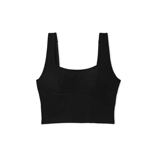 Victoria's Secret Розовый All Day Хлопок Scoop Longline Спортивный Бюстгальтер Чисто Черный Бюстгальтер Женский Чисто Черный