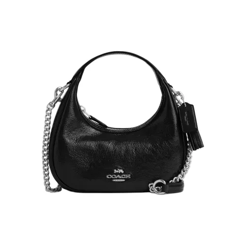 COACH CARMEN Лакированная кожа Сумка через плечо Сумка Мини Женская Черная