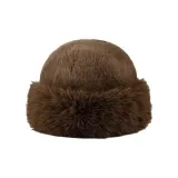 Круглая макушка монгольская шляпа - коричневый