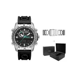 Серебряный стальной корпус - силиконовая полоска