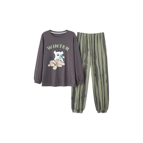 HUAIERWEI GEY Женские 100% хлопок 762 Женские Пижамные комплекты