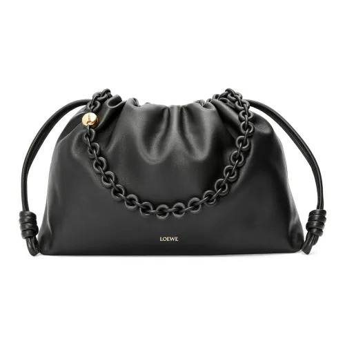 LOEWE Flamenco Мягкий Наппа Овца Кожа Клатч Большой Женские Черный