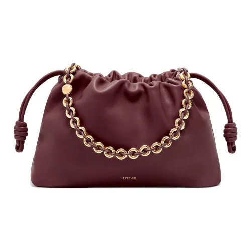LOEWE Flamenco Мягкий Наппа Овца Кожа Клатч Большой Женские Бордовый