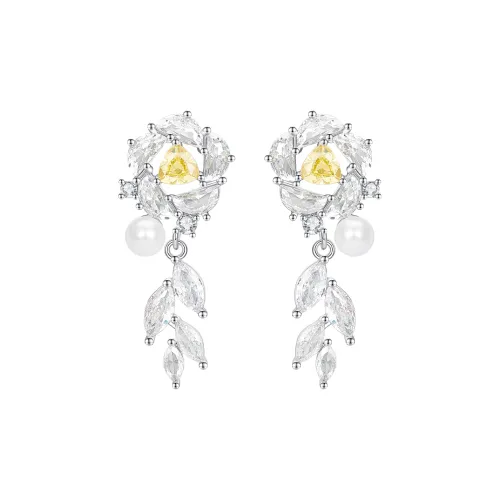 HMZ Серьги-гвоздики из серебра 925 пробы, женские