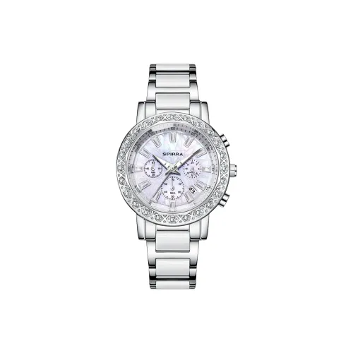 SPIRRA Кварцевый механизм керамика ремешок женские часы белый циферблат