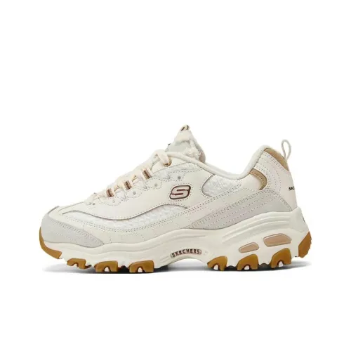 Skechers D'LITES 1,0 Устойчивые к истиранию Низкие Топ Кроссовки с Толстой Подошвой Женские Айвори Коричневый