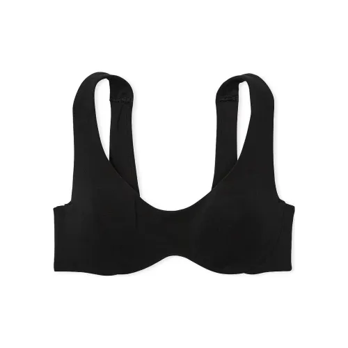 Victoria's Secret Розовые Брейлеты Бюстгальтеры Топы Основа Хлопок Без подкладки Scoop Бюстгальтер PB Бюстгальтер Женский Чисто Черный