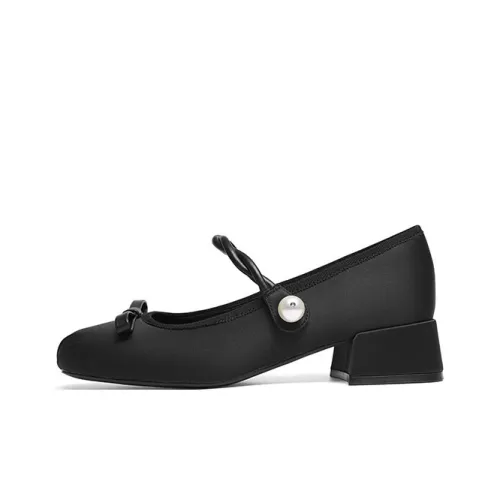 RED DRAGONFLY Грубый каблук Мэри Джейн обувь 3,5 см женская