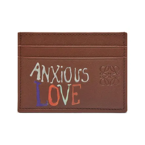 LOEWE Anxious Любовь Коллаборация Коровья кожа Держатель для карт Мужской Темно-коричневый
