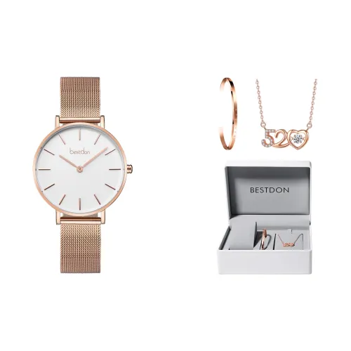 Bestdon Кварцевый механизм ремешок из нержавеющей стали женские часы белый циферблат