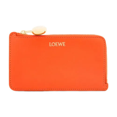 LOEWE Яркий Nappa Телячья кожа Держатель для карт Женские Ярко-оранжевый