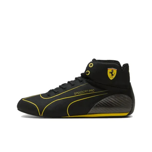 Ferrari X PUMA Speedcat Collection MID Топ Тренировочные Кроссовки Мужские Черные Желтые