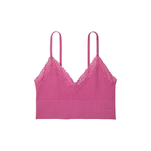 Victoria's Secret Розовый Bralette Топы Бесшовный Rib Без подкладки Longline Lette MM Бюстгальтер Женские Midnight Fuchsia